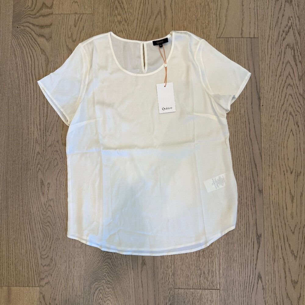 Quince Washable Stretch Silk Tee—Size M, NWT